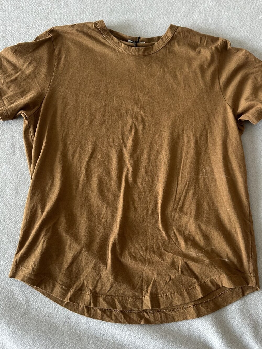 Buck Mason Mens Grizzly Pima Curved Hem T Shirt Sz LARGE MRSP $45 [CC16]
